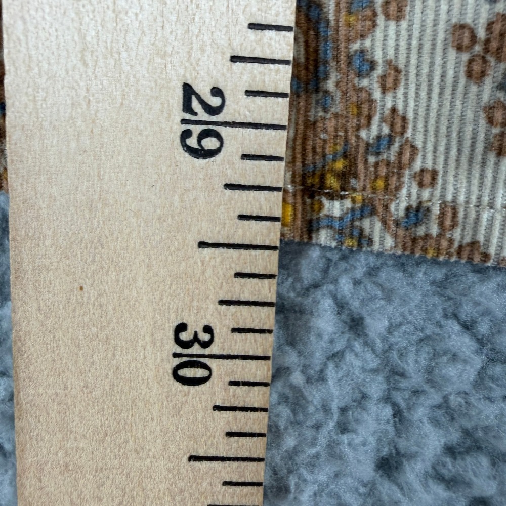 American Eagle Shirt Mens L Tan Paisley Corduroy Vintage Western Pearl Snap - Picture 8 of 11